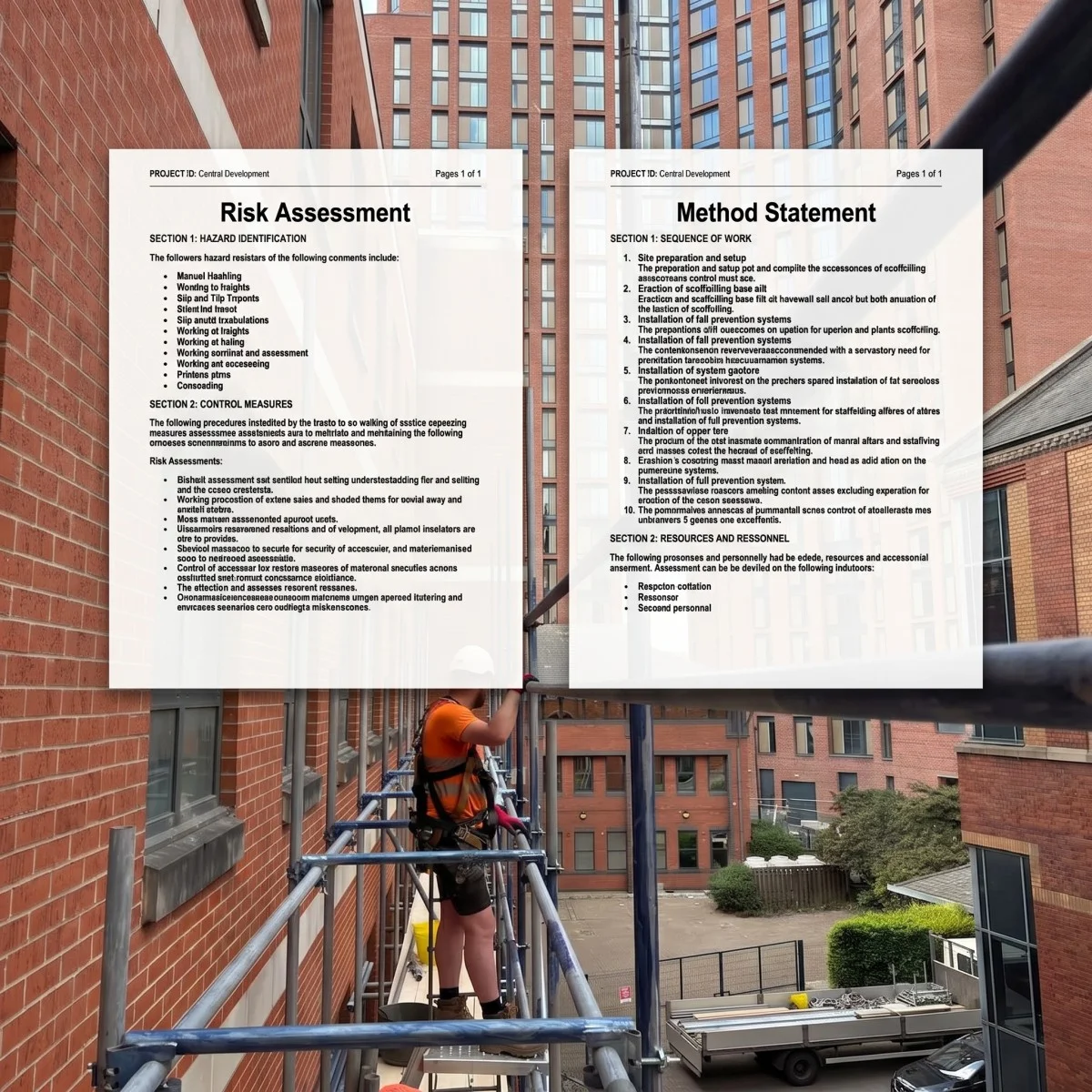 Risk Assessment and Method Statement Documents for Scaffolding on Construction Sites